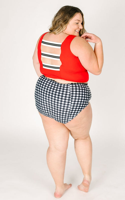 Red Square-Neck Crop