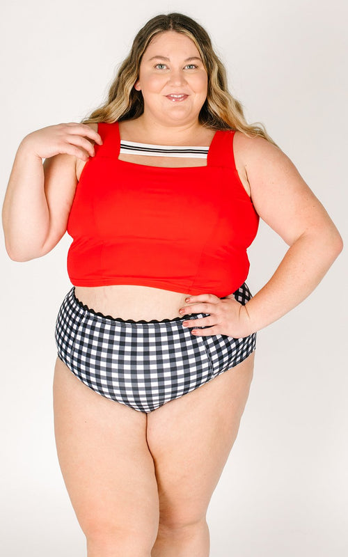 Red Square-Neck Crop