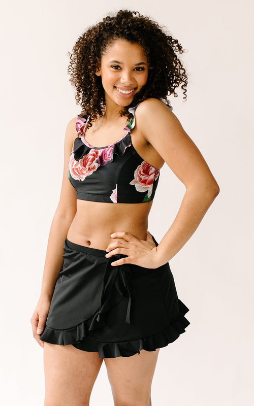 Black Ruffle Skirt w/ Bottoms