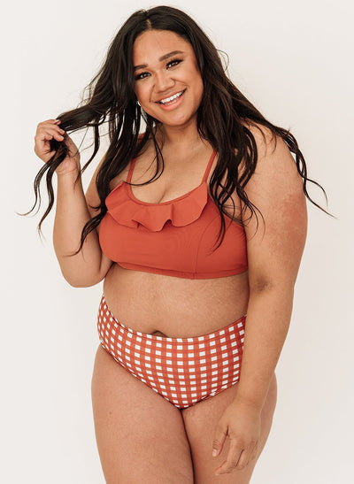 Rust Ruffle Bralette - XXS