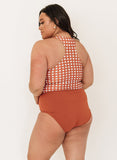 Rust Gingham Racer-Back Crop