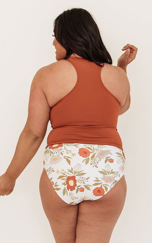 Rust Racer-Back Tankini Top