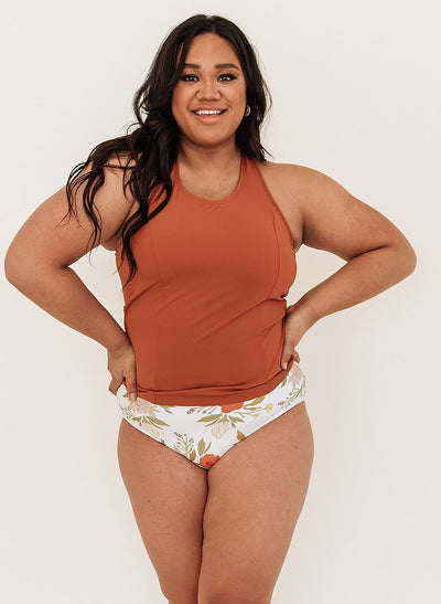 Rust Racer-Back Tankini Top - XXS