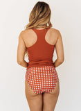 Rust Racer-Back Tankini Top