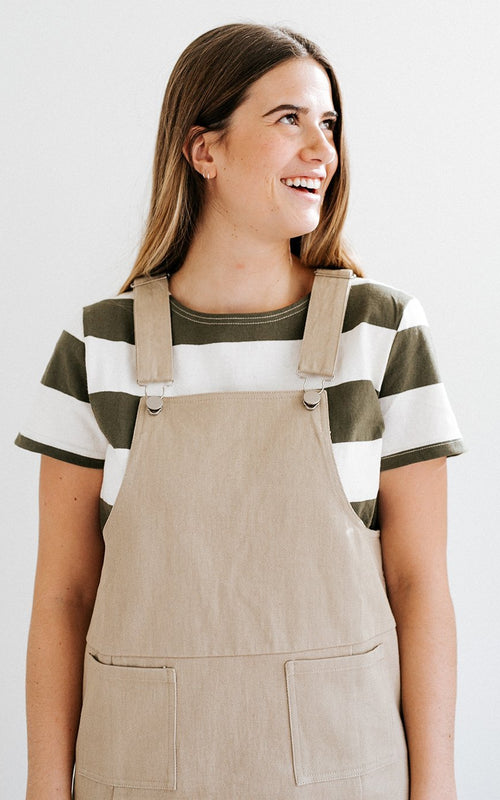 Tan Overall Dress