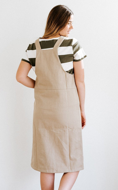 Tan Overall Dress