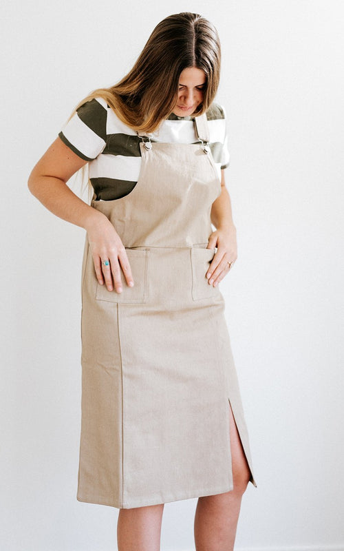 Tan Overall Dress