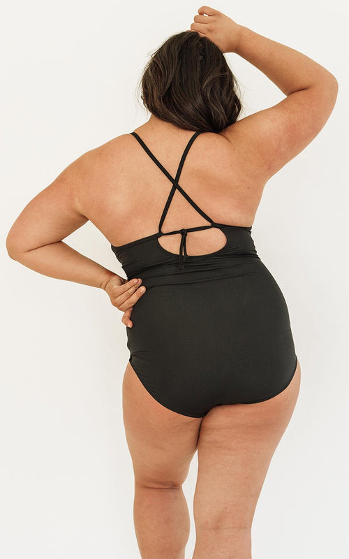Black Wrap One-Piece