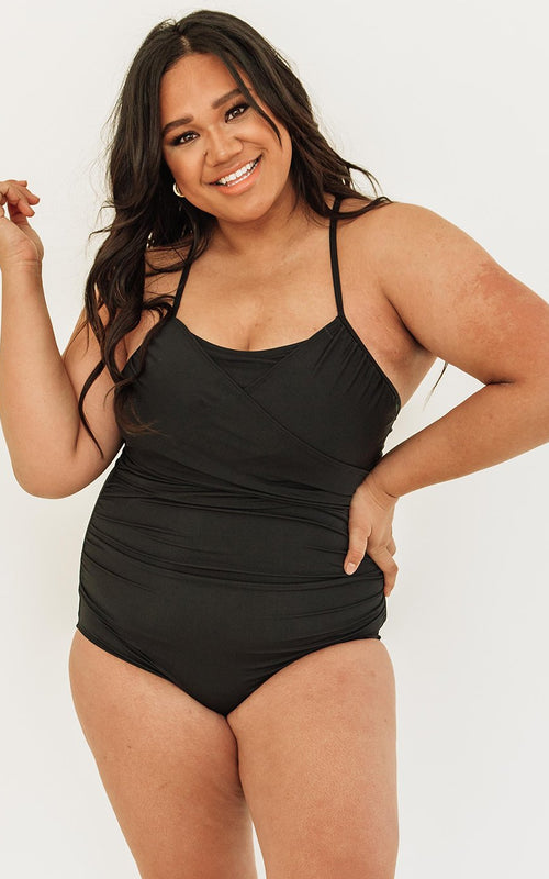 Black Wrap One-Piece