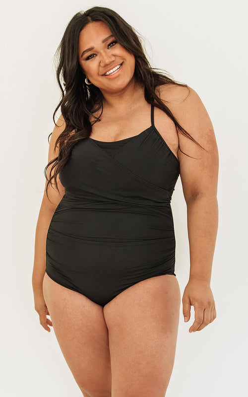 Black Wrap One-Piece