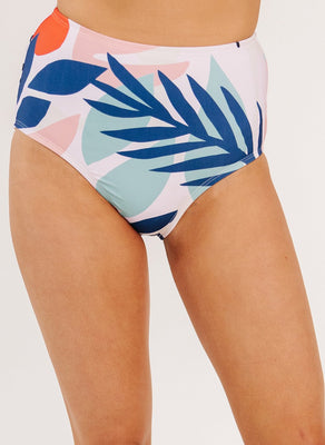 Abstract Floral High-Waist Bottom