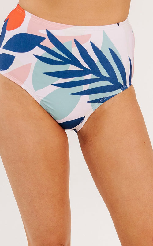 Abstract Floral High-Waist Bottom