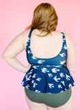 Birds Scoop Peplum Tankini Top
