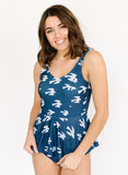 Birds Scoop Peplum Tankini Top