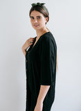 Black Button Front Cover-Up