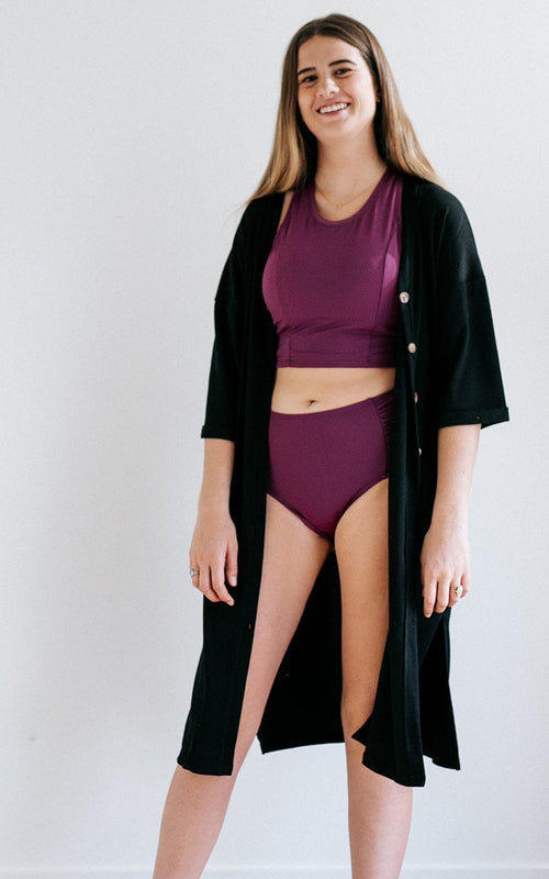 Black Button Front Cover-Up