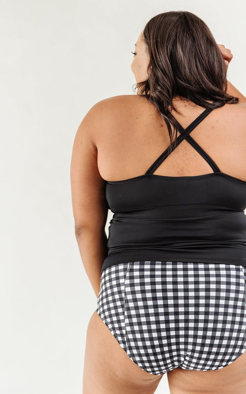 Black High-Neck Tankini