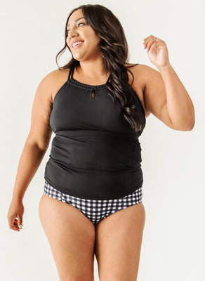 Black High-Neck Tankini