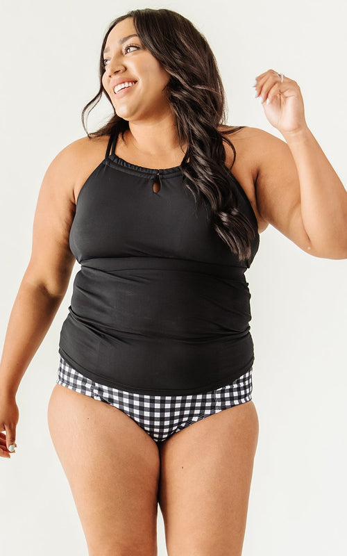 Black High-Neck Tankini