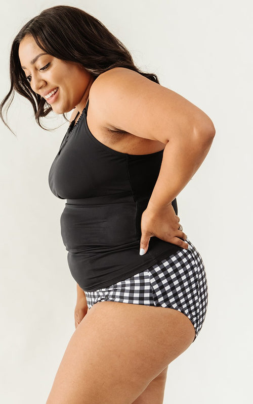 Black High-Neck Tankini