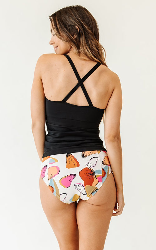 Black High-Neck Tankini