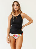 Black High-Neck Tankini