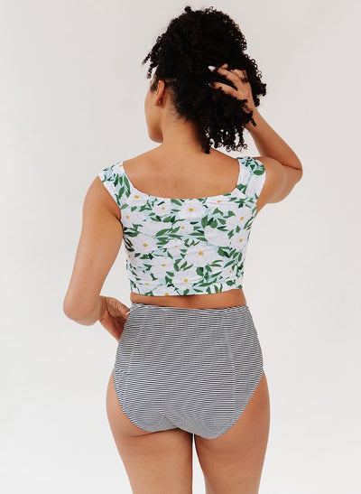 Blossoms Cap Sleeve Crop - XXS