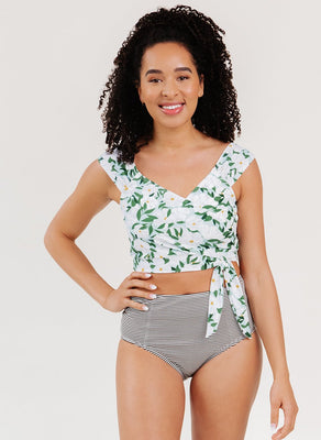 Blossoms Cap Sleeve Crop