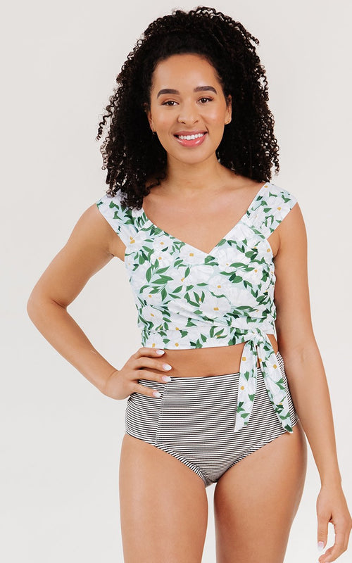 Blossoms Cap Sleeve Crop