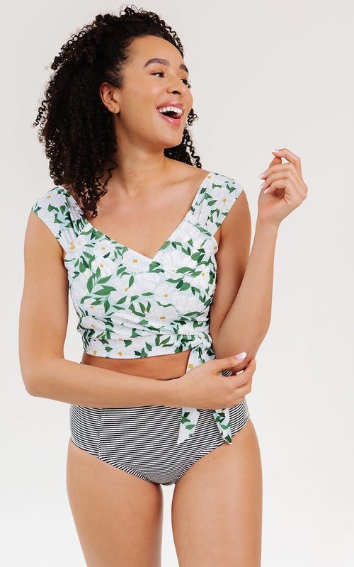 Blossoms Cap Sleeve Crop