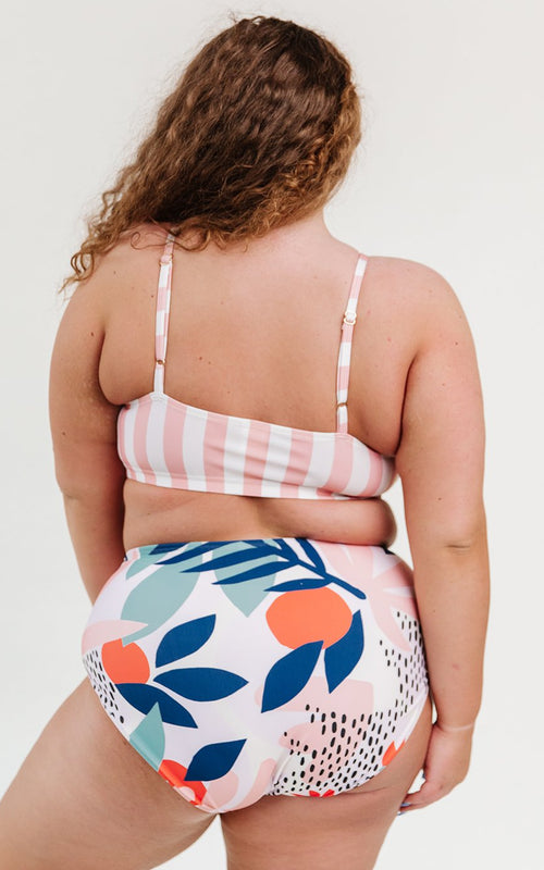 Abstract Floral High-Waist Bottom