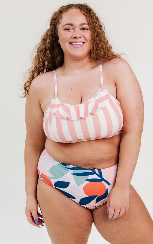 Abstract Floral High-Waist Bottom