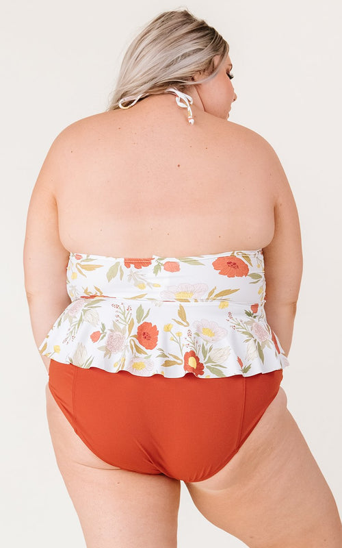 Chloe High-Neck Peplum