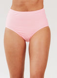 Coral Seersucker High-Waist Bottom