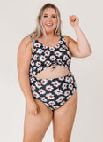 Retro Daisy Knotted One-Piece