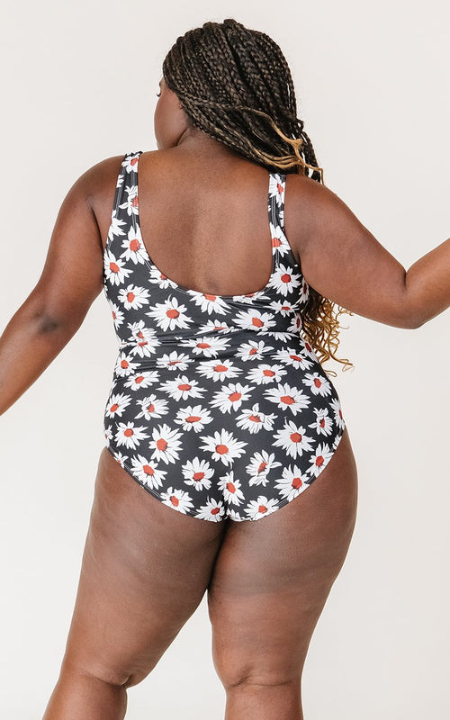 Retro Daisy Knotted One-Piece