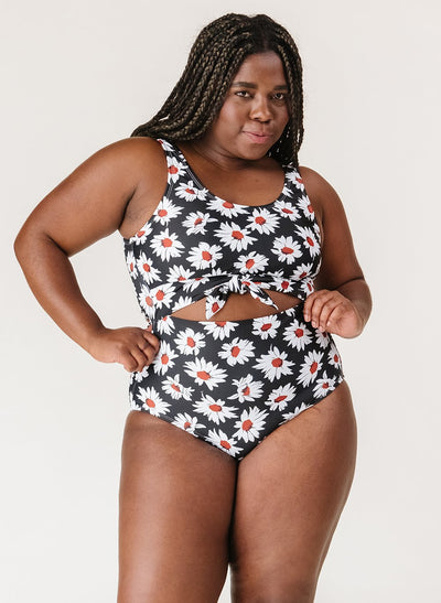 Retro Daisy Knotted One-Piece - XXS