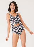 Retro Daisy Knotted One-Piece