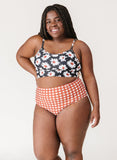 Rust Gingham High-Waist Bottom