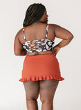 Rust Ruffle Skirt w/ Bottoms