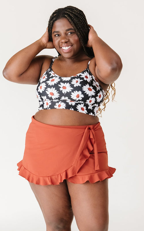Rust Ruffle Skirt w/ Bottoms