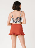 Rust Ruffle Skirt w/ Bottoms