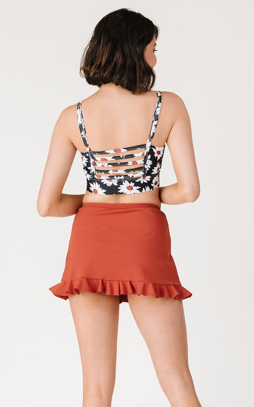 Rust Ruffle Skirt w/ Bottoms