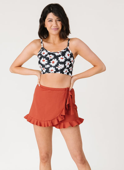 Rust Ruffle Skirt w/ Bottoms - XXS
