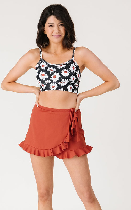 Rust Ruffle Skirt w/ Bottoms