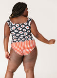 Retro Daisy Cap Sleeve Peplum