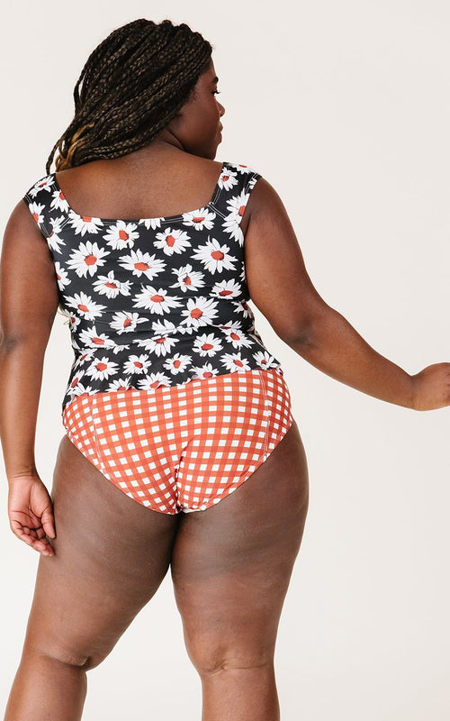 Retro Daisy Cap Sleeve Peplum