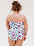 Desert Floral Classic Peplum Tankini Top