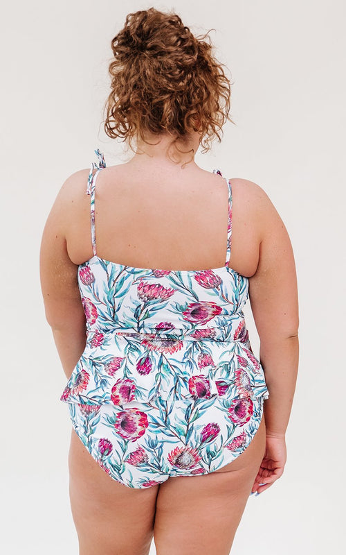Desert Floral Classic Peplum Tankini Top