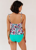 Desert Floral Classic Peplum Tankini Top